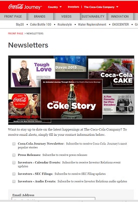 Ejemplo newsletter Coca Cola